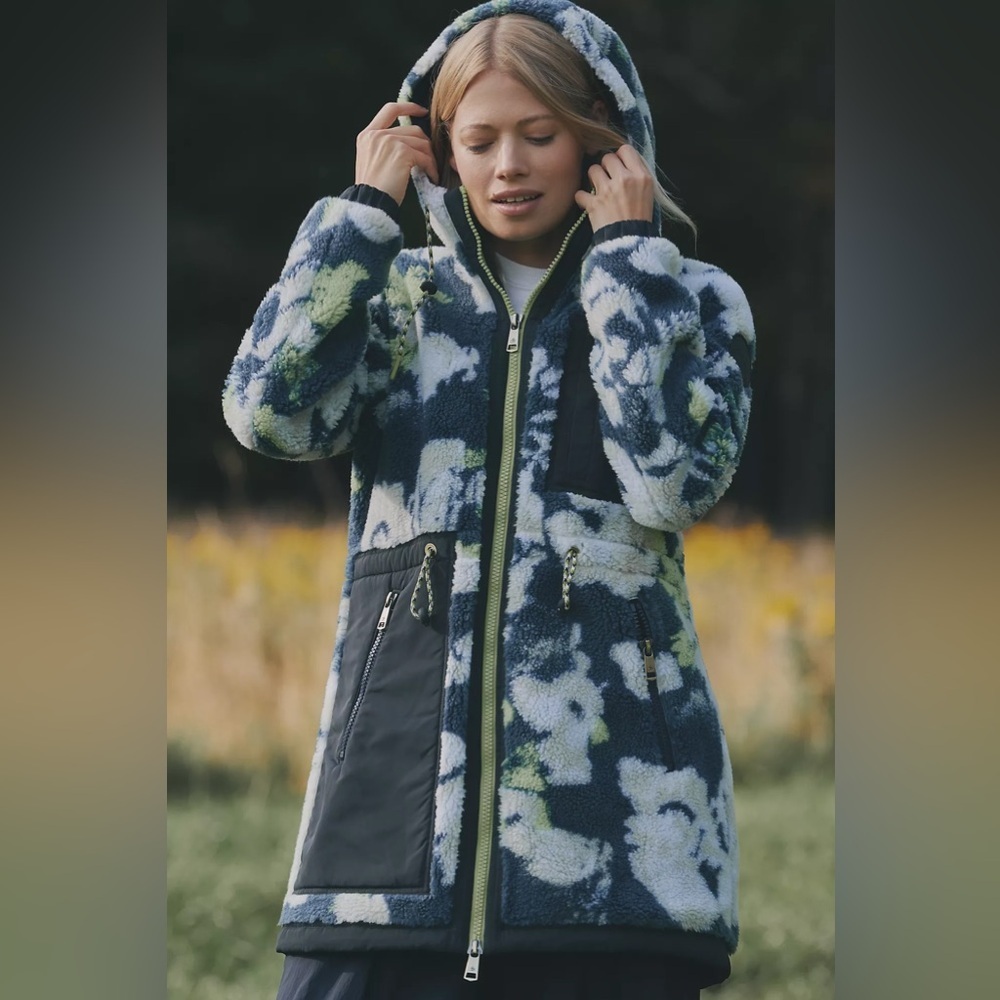 🆕 SCOTCH & SODA Hooded Sherpa Printed Jacket